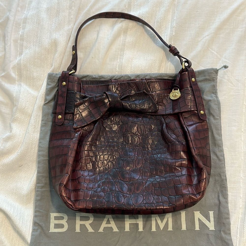 Authentic Brahmin Fig Jam shoulder bag